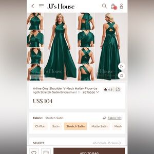 Emerald Green Halter Bridesmaid Dress - Size 18 NO ALTERATIONS MADE TRUE TO SIZS